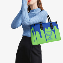 Load image into Gallery viewer, Native , Blue Logo, Blue Drip &amp; Green Multiple Sizes Upgraded Luxury Women PU Leather Handbag
