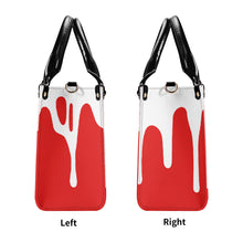 Load image into Gallery viewer, Ancestors Chinese, White Logo &amp; Red  &amp; Drip  White Multiple Sizes Upgraded Luxury Women PU Leather Handbag
