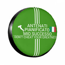 Load image into Gallery viewer, Ancestors  Italian ,White Logo , Stripes Tire cover
