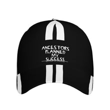 Load image into Gallery viewer, Ancestors Black , White Logo Curved Brim Baseball Cap (AOP)

