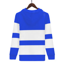 Load image into Gallery viewer, DCYG 25NC White Logo  White Stripes, Royal Blue  Mens All Over Print Hoodie All Over Print Hoodie
