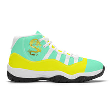 Load image into Gallery viewer, SWAN Dragon Yellow Logo &amp; Mint Green , Yellow  High Top Air Retro Sneakers - White
