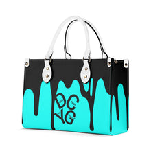 Load image into Gallery viewer, DRIP LO  Black Logo &amp; Turquoise  Multiple Sizes Upgraded Luxury Women PU Leather Handbag
