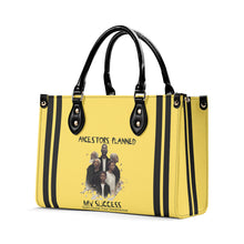 Load image into Gallery viewer, Ancestors+ Black Family, Black Logo &amp; Black Stripes, Yellow Multiple Sizes Upgraded Luxury Women PU Leather Handbag

