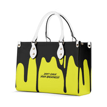 Load image into Gallery viewer, DRIP LO Black Logo &amp; Yellow  Multiple Sizes Upgraded Luxury Women PU Leather Handbag
