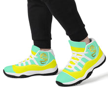 Load image into Gallery viewer, SWAN Dragon Yellow Logo &amp; Mint Green , Yellow  High Top Air Retro Sneakers - White
