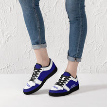 Load image into Gallery viewer, DCYG Blue &amp; White, Black Sole Low-Top Leather Sneakers
