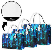 Load image into Gallery viewer, DRIP SF Turquoise  Logo &amp; Multiple Sizes Upgraded Luxury Women PU Leather Handbag
