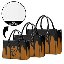 Load image into Gallery viewer, DRIP LO Black Logo &amp; Brown Multiple Sizes Upgraded Luxury Women PU Leather Handbag
