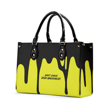 Load image into Gallery viewer, DRIP LO Black Logo &amp; Yellow  Multiple Sizes Upgraded Luxury Women PU Leather Handbag

