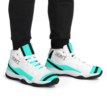 Load image into Gallery viewer, DONT D4X Black  Logo ,Teal,Black Stripes &amp; White High Top Air Retro Sneakers - White
