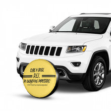 Load image into Gallery viewer, Cure 4 Doge Black Logo, Stripes &amp; Gold Tire cover
