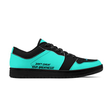 Load image into Gallery viewer, DCYG G4's Turquoise &amp; Black, Black Sole Low-Top Leather Sneakers
