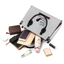 Load image into Gallery viewer, DCYG Black Red Bottoms &amp; Grey Luxury Women PU Tote Bag - Black
