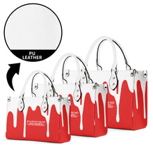 Load image into Gallery viewer, Ancestors Filipino, White Logo &amp; Red and White Drip Multiple Sizes Upgraded Luxury Women PU Leather Handbag
