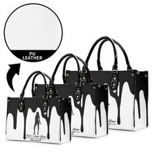 Load image into Gallery viewer, DRIP SF Black Logo &amp; White Multiple Sizes Upgraded Luxury Women PU Leather Handbag
