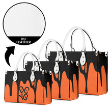 Load image into Gallery viewer, DRIP Black logo &amp; Orange Multiple Sizes Upgraded Luxury Women PU Leather Handbag
