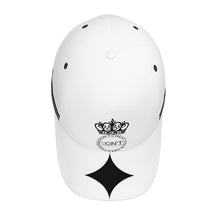 Load image into Gallery viewer, Royalty DON'T D4XV Black Logo, Stripes, Designs  &amp; White Curved Brim Baseball Cap (AOP)
