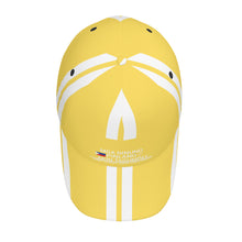 Load image into Gallery viewer, Ancestors Filipino White Logo &amp; Light Gold and White Stripes Curved Brim Baseball Cap (AOP)
