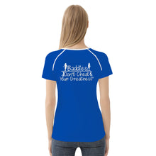 Load image into Gallery viewer, DCYG 24SX Baddies White Logo &amp; Blue Women's All-Over Print T shirt
