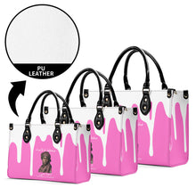 Load image into Gallery viewer, Ancestors Muslim, Female, White Logo , White Drip &amp;Pink Multiple Sizes Upgraded Luxury Women PU Leather Handbag
