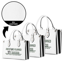 Load image into Gallery viewer, Ancestors Native, Black Logo &amp; White  and Black Multiple Sizes Upgraded Luxury Women PU Leather Handbag
