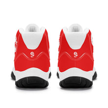 Load image into Gallery viewer, SWAN Red, White Dragon Logo &amp; Red , White High Top Air Retro Sneakers - White
