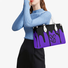Load image into Gallery viewer, DRIP LO Black Logo &amp; Purple Multiple Sizes Upgraded Luxury Women PU Leather Handbag
