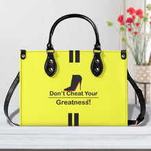 Load image into Gallery viewer, DCYG Black Red Bottoms &amp; Neon Yellow Multiple Sizes Upgraded Luxury Women PU Leather Handbag
