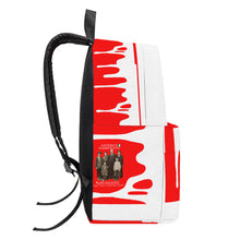 Load image into Gallery viewer, Ancestors+ Italian, Family,  White Logo, Drip &amp; Red Cotton Backpack
