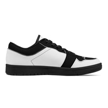 Load image into Gallery viewer, DCYG G4's Black &amp; White ,Black Sole Low-Top Leather Sneakers
