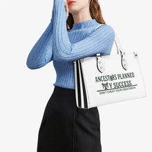 Load image into Gallery viewer, Ancestors Native, Black Logo &amp; White  and Black Multiple Sizes Upgraded Luxury Women PU Leather Handbag
