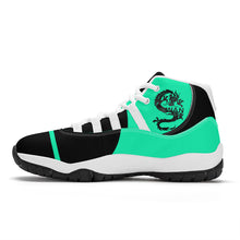 Load image into Gallery viewer, SWAN Mint Green Dragon Logo, Mint Green, Black  High Top Air Retro Sneakers - White
