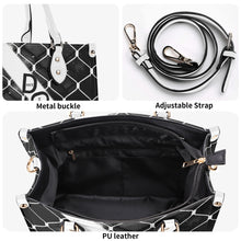 Load image into Gallery viewer, 45 Dgr Black Logo &amp; Black Screen Multiple Sizes Upgraded Luxury Women PU Leather Handbag
