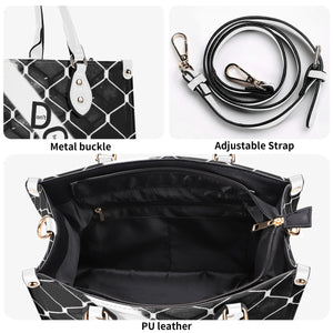 45 Dgr Black Logo & Black Screen Multiple Sizes Upgraded Luxury Women PU Leather Handbag
