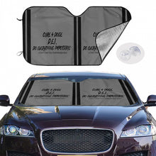 Load image into Gallery viewer, Cure 4 Doge Black Logo ,Stripes &amp; Gray  Car Windshield Sunshade (multi-size)
