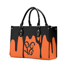 Load image into Gallery viewer, DRIP Black logo &amp; Orange Multiple Sizes Upgraded Luxury Women PU Leather Handbag
