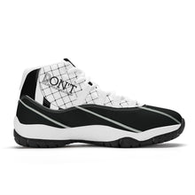 Load image into Gallery viewer, DX4 Black Logo. White ,Black Netting ,Design  &amp; White High Top Air Retro Sneakers - White
