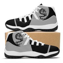 Load image into Gallery viewer, SWAN Black, White Dragon Logo &amp; Black, Grey , White High Top Air Retro Sneakers - White
