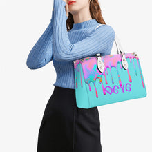 Load image into Gallery viewer, DRIP Pink,Turquoise &amp; Turquoise Multiple Sizes Upgraded Luxury Women PU Leather Handbag
