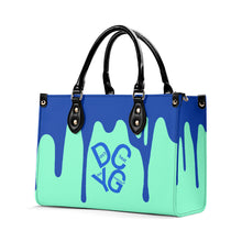 Load image into Gallery viewer, DRIP Blue Logo &amp; Turquoise  Multiple Sizes Upgraded Luxury Women PU Leather Handbag

