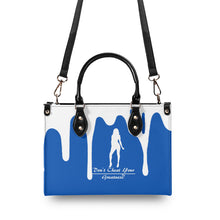 Load image into Gallery viewer, DRIP SF White Logo  &amp; Blue Multiple Sizes Upgraded Luxury Women PU Leather Handbag
