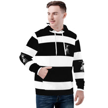 Load image into Gallery viewer, Ancestors Muslim, Male, White Logo , Black Stripe Men's All Over Print Hoodie
