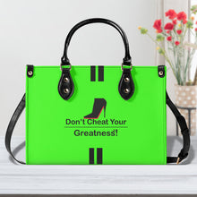 Load image into Gallery viewer, DCYG  Black Red Bottoms &amp; Neon Green Multiple Sizes Upgraded Luxury Women PU Leather Handbag
