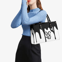 Load image into Gallery viewer, DRIP LO Black Logo &amp; White Multiple Sizes Upgraded Luxury Women PU Leather Handbag
