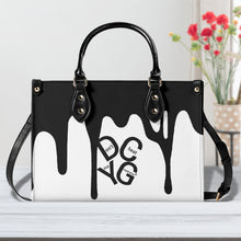 Load image into Gallery viewer, DRIP LO Black Logo &amp; White Multiple Sizes Upgraded Luxury Women PU Leather Handbag
