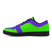 Load image into Gallery viewer, DCYG G4's Purple &amp; Green  Black Sole Low-Top Leather Sneakers
