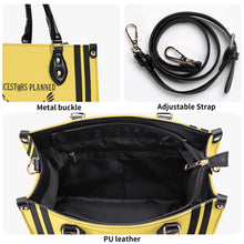 Load image into Gallery viewer, Ancestors Native,  Black Logo , Stripes &amp; Yellow Multiple Sizes Upgraded Luxury Women PU Leather Handbag
