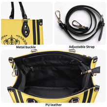 Load image into Gallery viewer, Royalty 24 Black Logo ,Stripe &amp; Yellow Multiple Sizes Upgraded Luxury Women PU Leather Handbag
