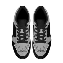 Load image into Gallery viewer, DCYG G4's Black &amp; Grey,  Black Sole Low-Top Leather Sneakers
